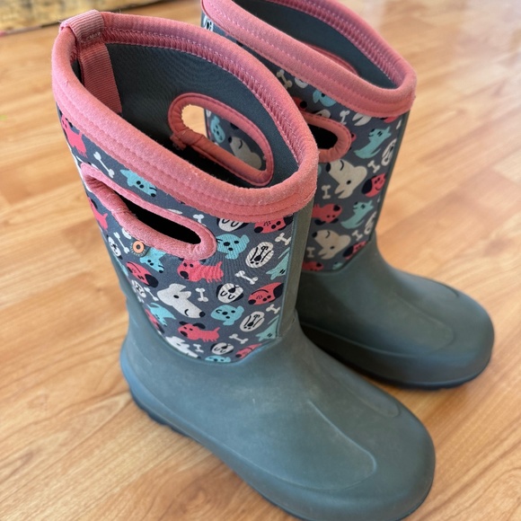 Dog print kids bog boots size 1 - Picture 1 of 4